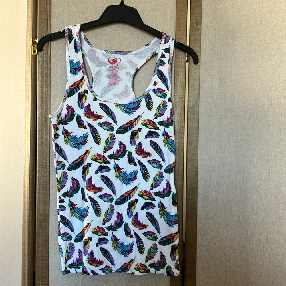 FINAL MARKDOWN Junior G by Guess Blue Black leaf Sleeveless Tank Top xxl